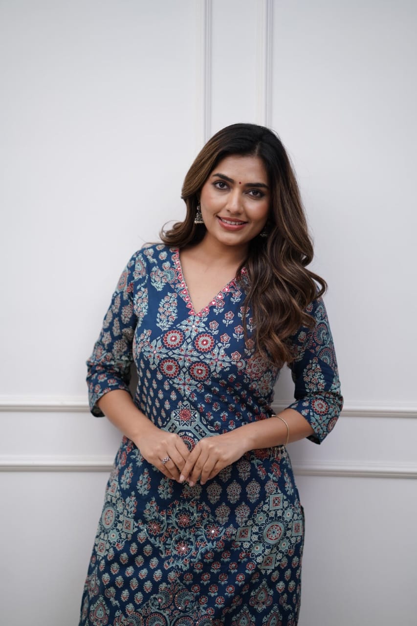 Pathani Blue cotton kurta set