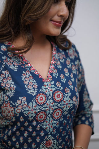 Pathani Blue cotton kurta set